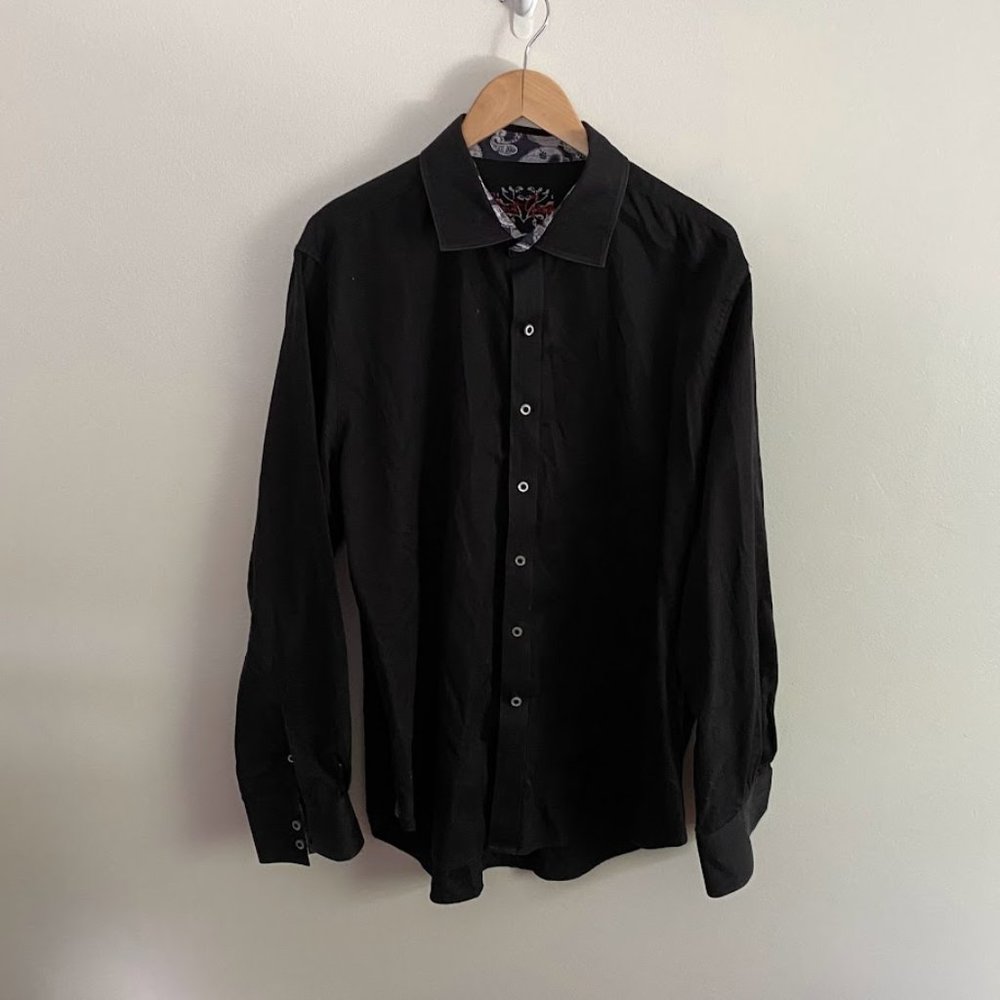 Robert Graham Black Graphic Dress Shirt Men's XL